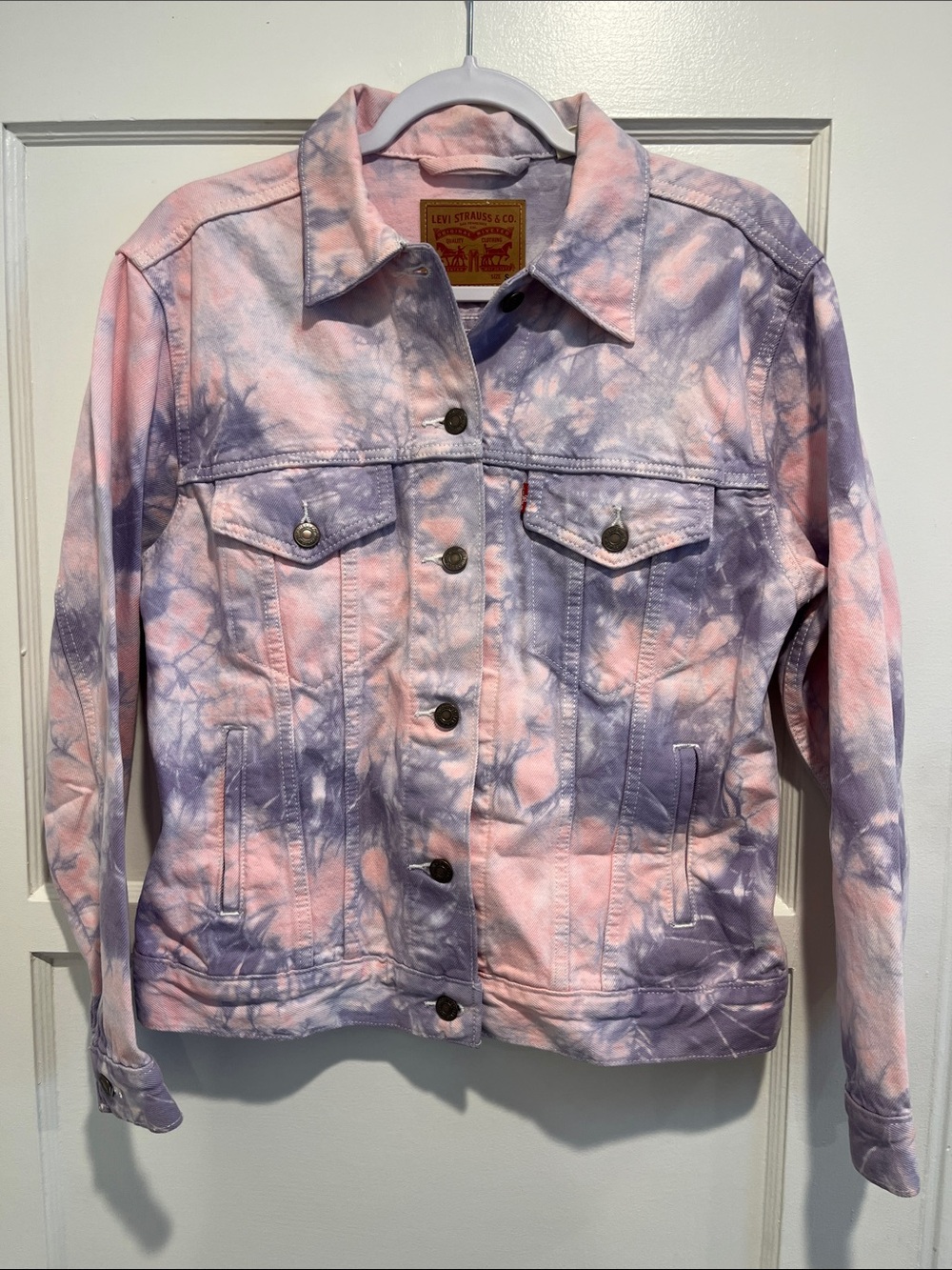 Levi's Women's Pink & Lavender Tie-Dye Denim Jacket